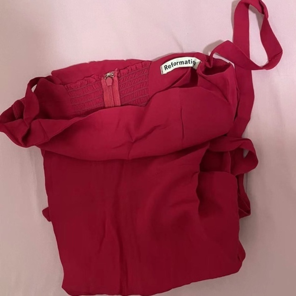 Reformation Besse Dress in Rhubarb *NEW* - Picture 5 of 6